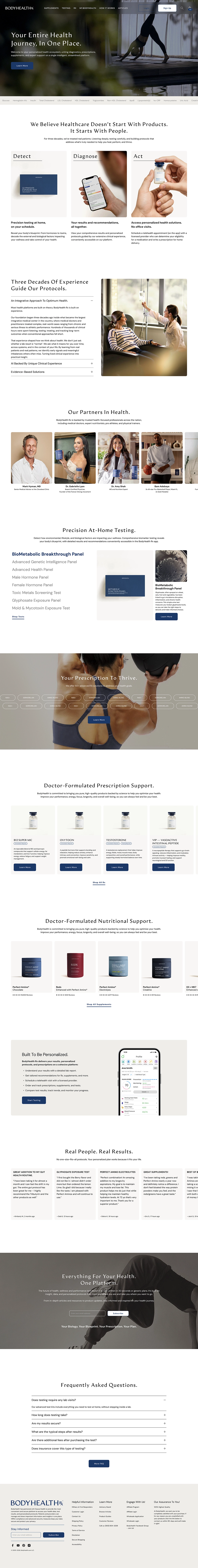 BodyHealthRx home page Figma design