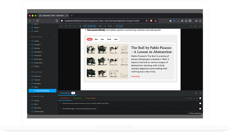 Buttons documentation page rendered in a browser showing the title, anatomy, and variants sections